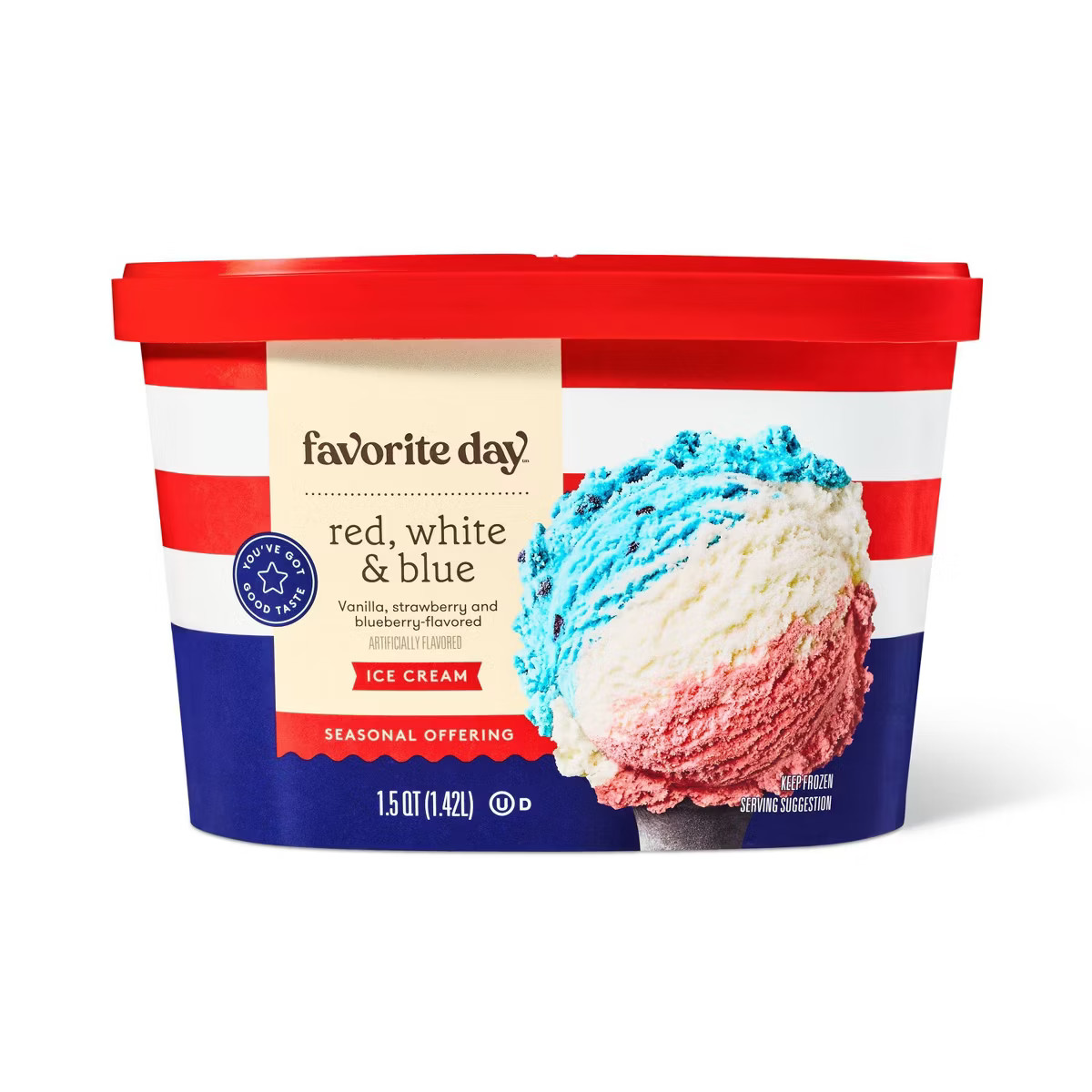 Vanilla and Berry Red White and Blue Frozen Ice Cream - Favorite Day™ | Target