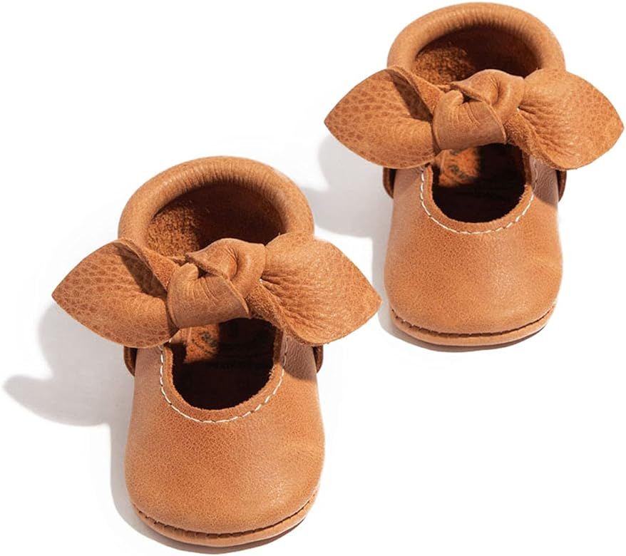 Freshly Picked Soft Sole Knotted Bow Moccasins Baby Girl/Boy Slippers | Amazon (US)