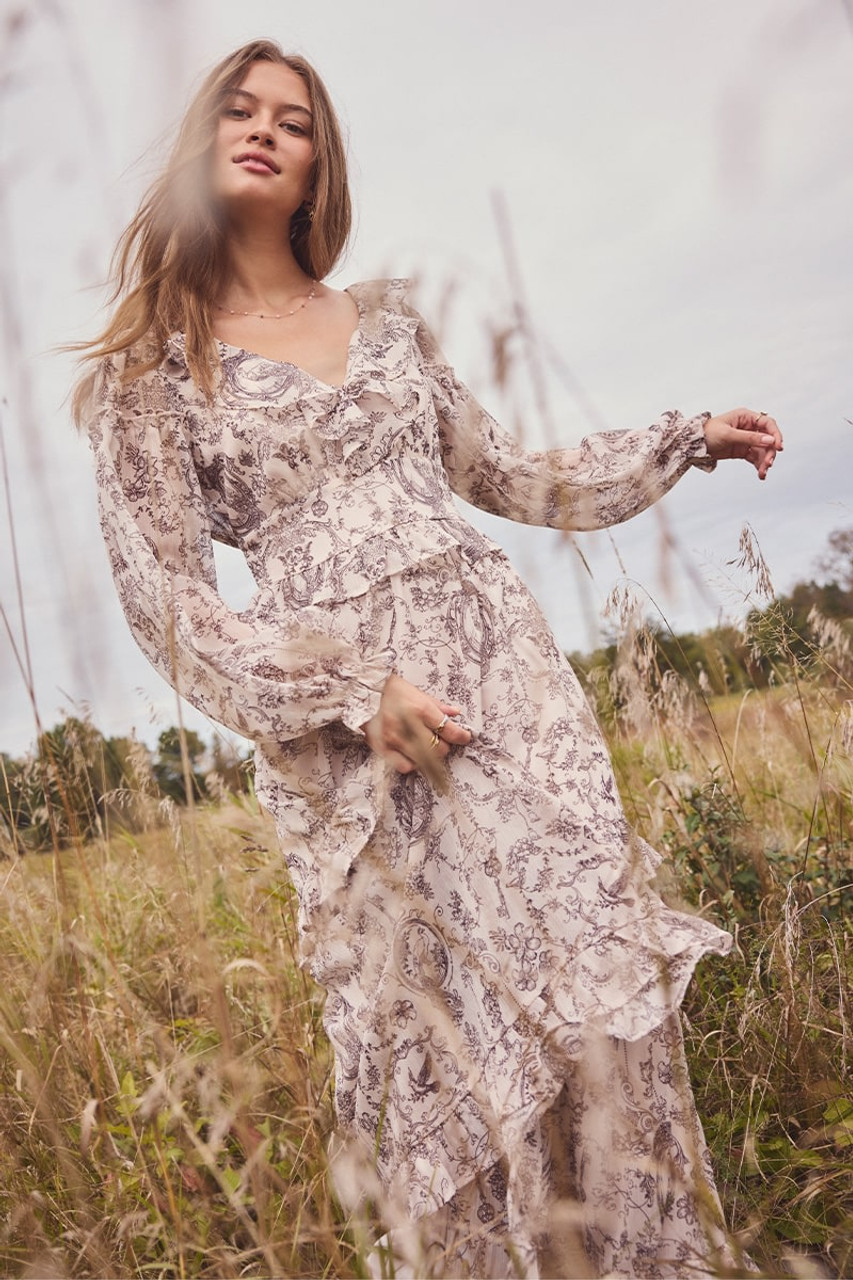 Audrey Ruffle Tiered Midi Dress | Francesca's