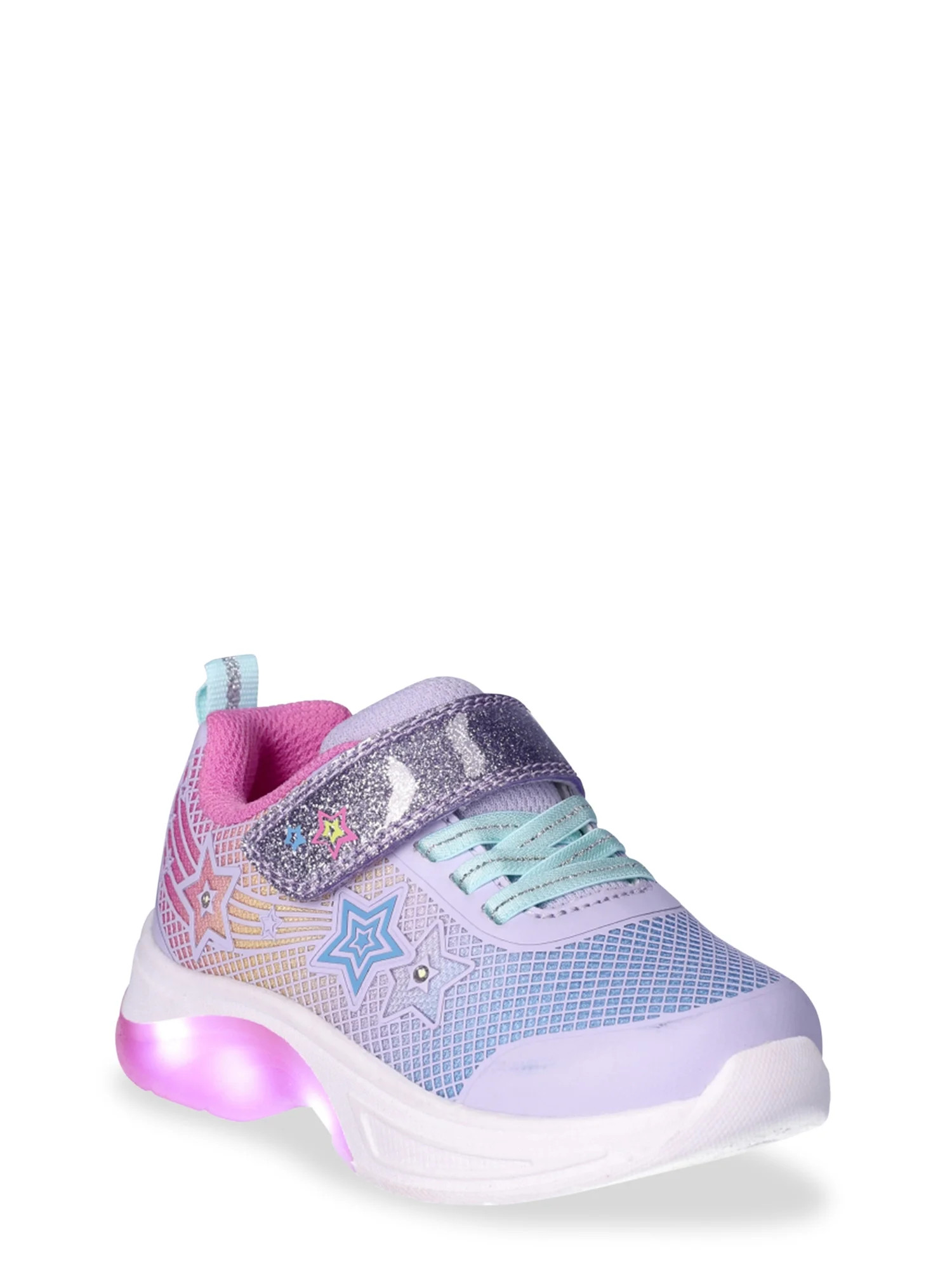 Athletic Works Toddler Girl Star Light Up Sneakers, Sizes 7-12 | Walmart (US)