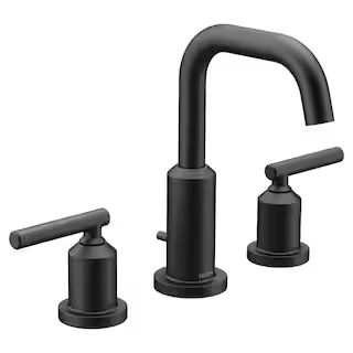 Gibson 8 in. Widespread 2-Handle High-Arc Bathroom Faucet Trim Kit in Matte Black (Valve Not Incl... | The Home Depot