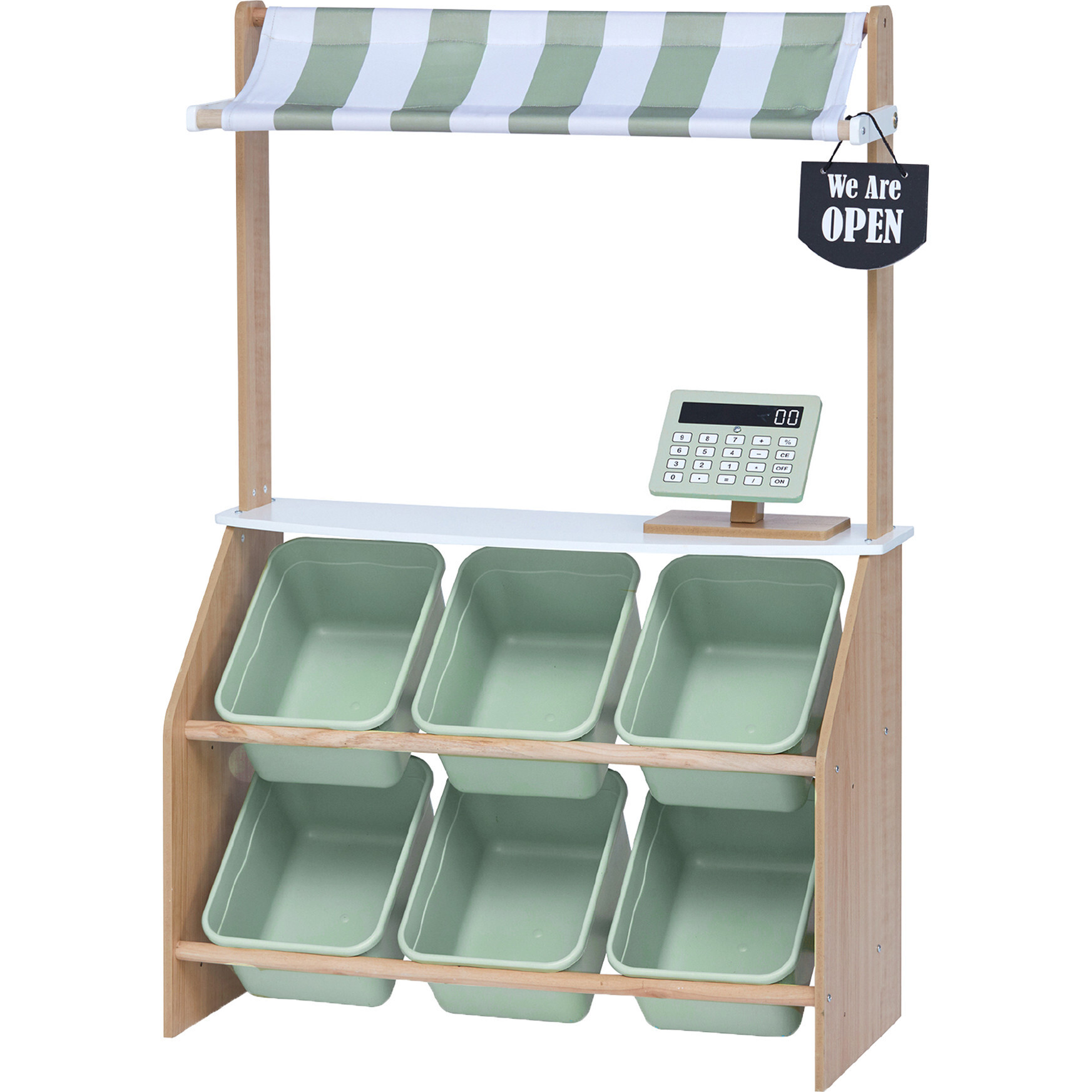Little Helper Market Play Stand Play Kitchen , Olive Green | Maisonette
