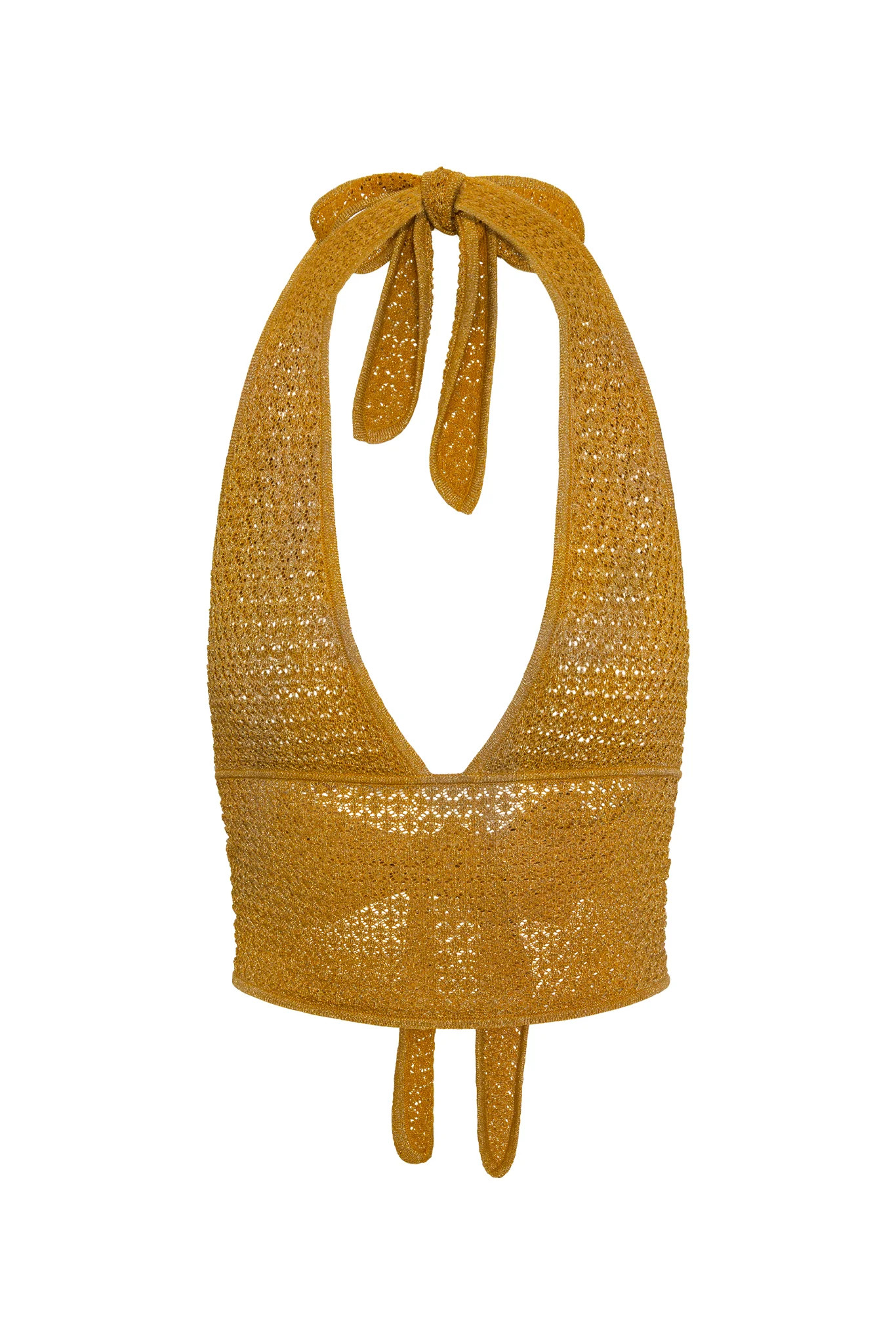 Toulon Top Lined - Antique Gold Lace Crochet | Monday Swimwear