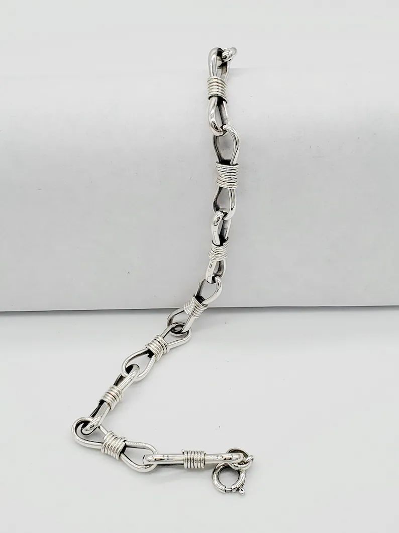 Sterling Silver Chain Bracelet // Navajo Jewelry // Silver Bracelet - Etsy | Etsy (US)