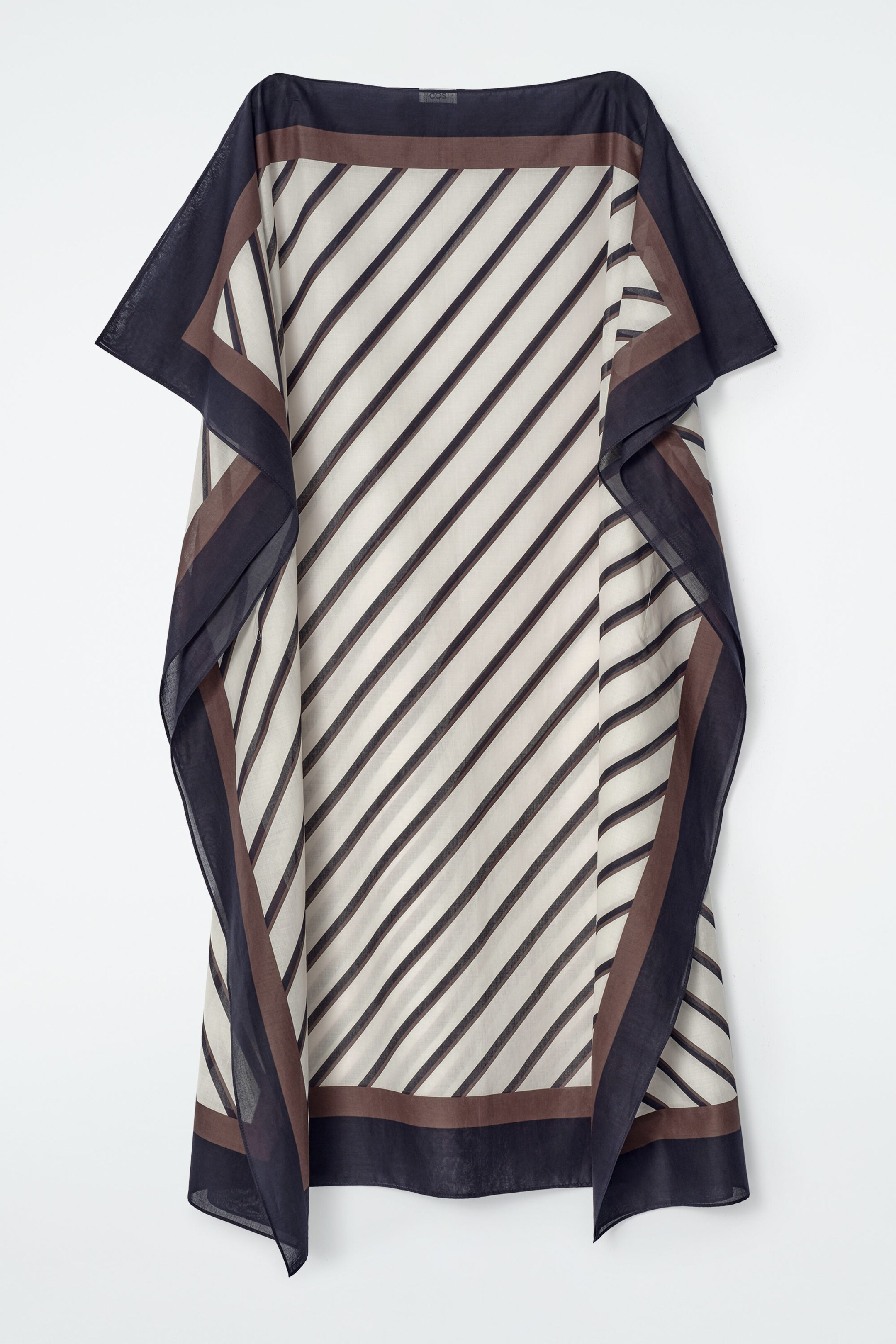 STRIPED COTTON KAFTAN - IVORY / NAVY / STRIPED | COS UK
