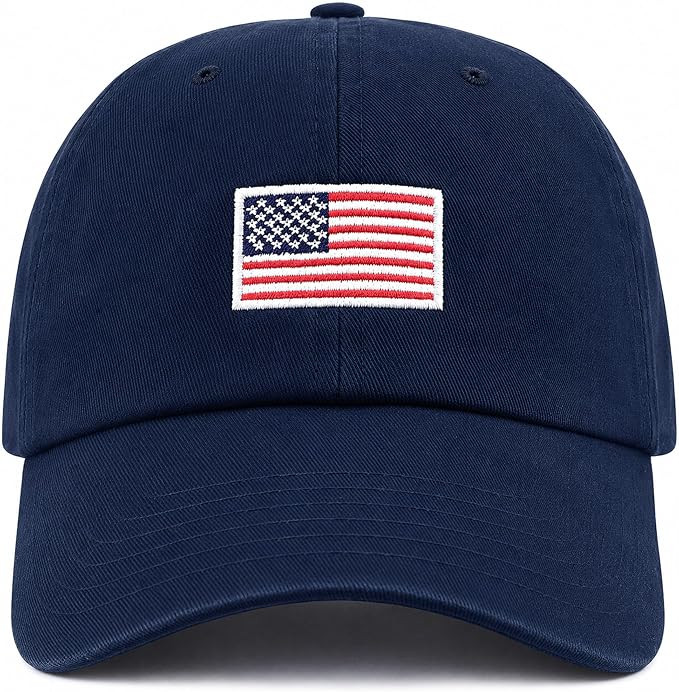USA Flag & Embroidery Premium 100% Cotton Low Profile Adjustable Baseball Dad Cap | Amazon (US)