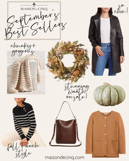 Best sellers of September include the cutest wreath, gorgeous leather coat on sale, perfect fall sweaters and more!

#falldecor #falloutfit #homedecor #fallcoat #fallhandbag 

#LTKhome #LTKover40 #LTKSeasonal