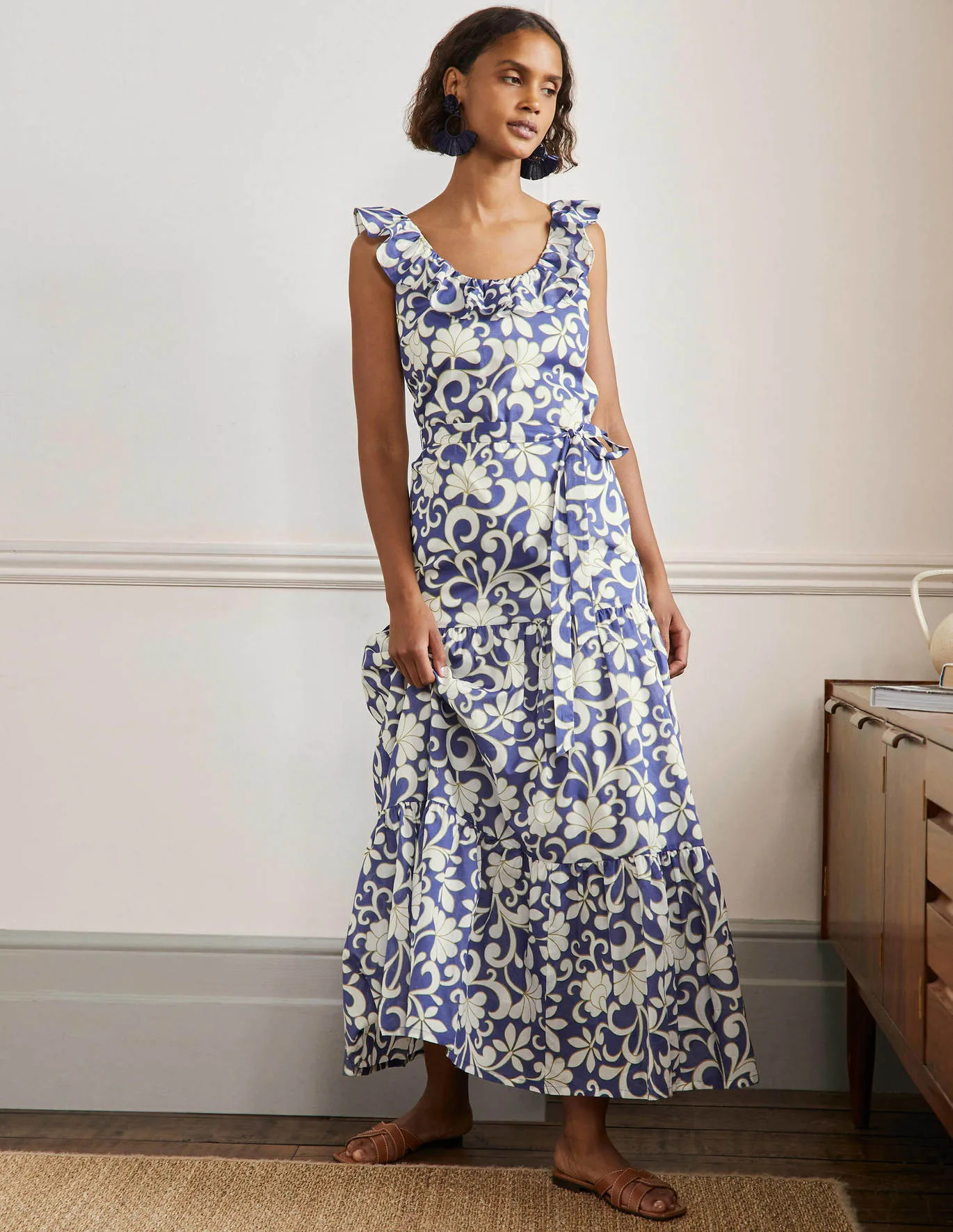 Ruffle Scoop Neck Maxi Dress | Boden (US)