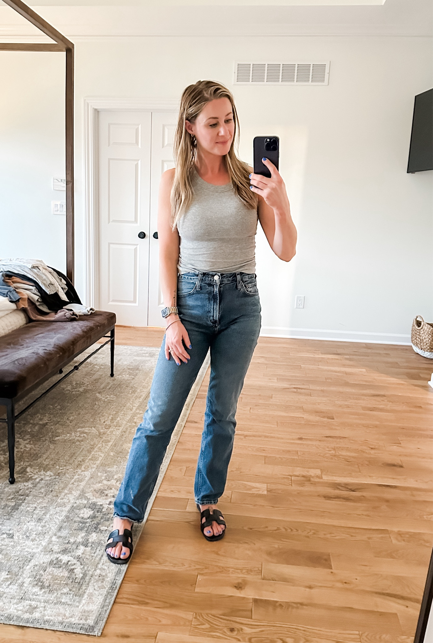 Finally warm enough for a tank 👏🏼 and amazing denim! 

#LTKshoecrush #LTKfindsunder50 

#LTKSeasonal