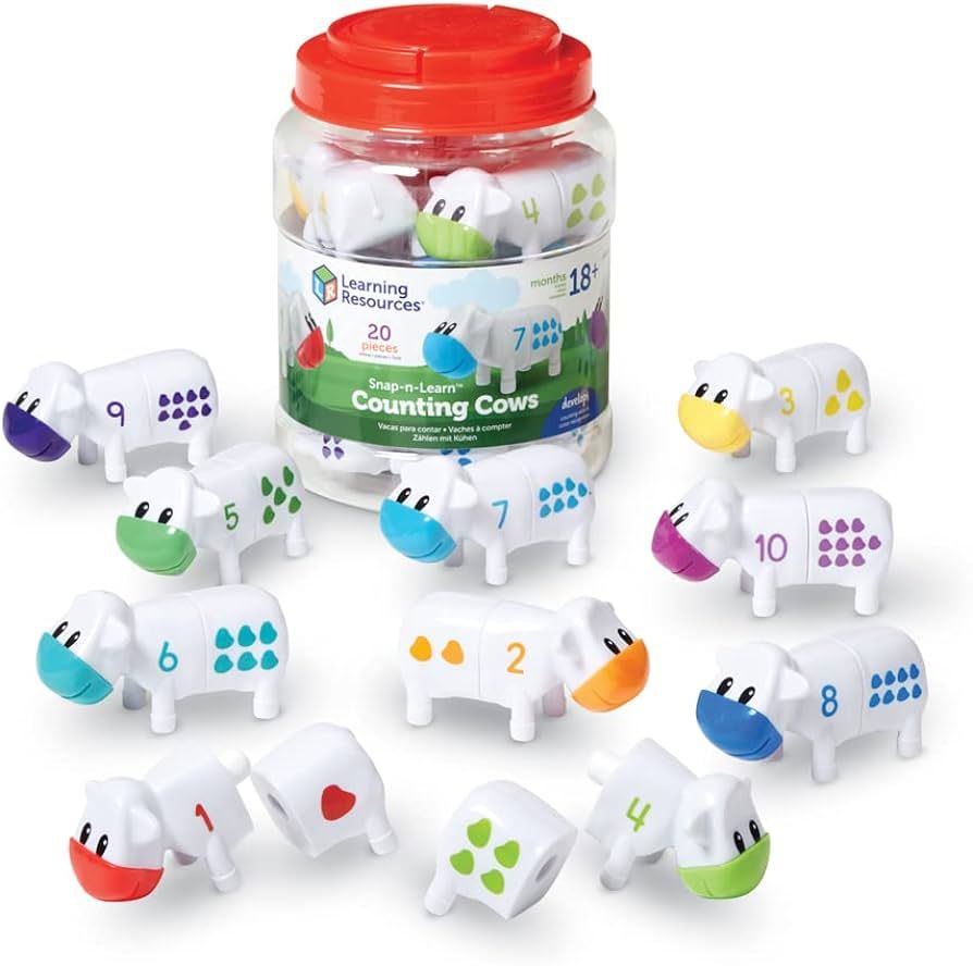 Amazon.com: Learning Resources Snap-n-Learn Counting Cows Toy Set,Develops Color Recognition, Cou... | Amazon (US)