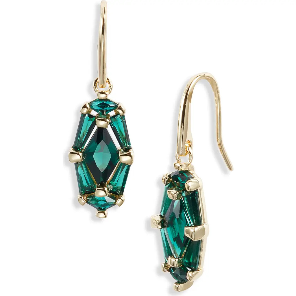 Kendra Scott Lindy Rae Drop Earrings in Gold Green Crystal at Nordstrom | Nordstrom