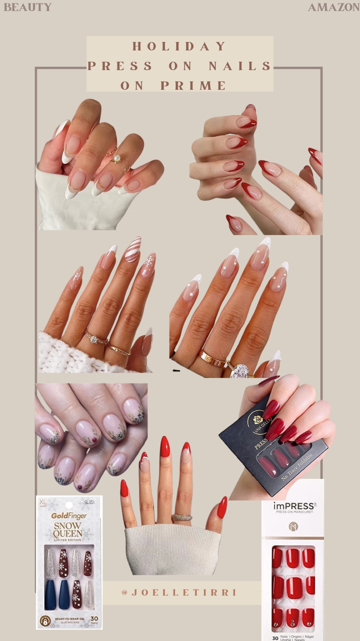 Who has time for the nail salon? Not me. And I don’t want to spend the money either! So here’s some festive press on nails from Amazon prime. They make great stocking stuffers too! #nails #manicure #christmas #beauty #prime

#LTKHoliday #LTKbeauty #LTKGiftGuide