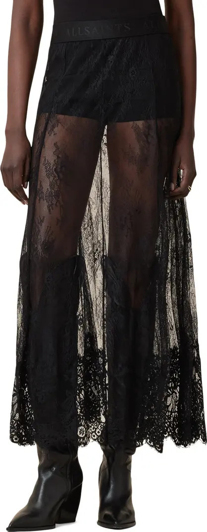 AllSaints Arran Sheer Lace Maxi Skirt | Nordstrom | Nordstrom