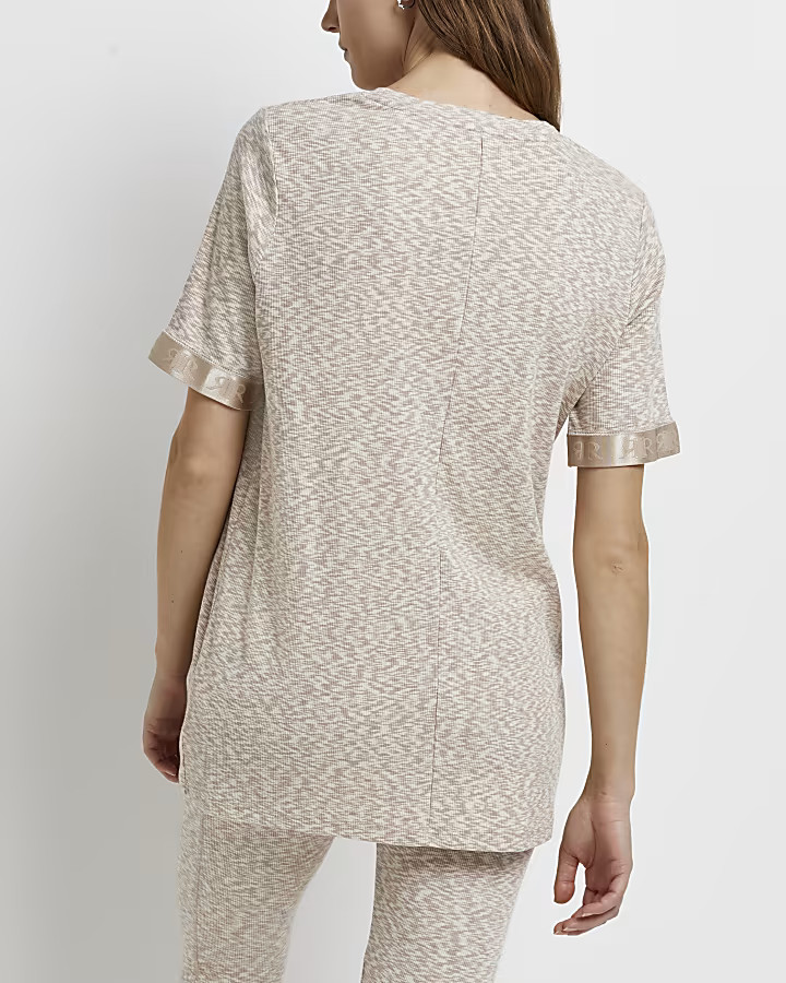 Ecru space dye print maternity t-shirt | River Island (US)