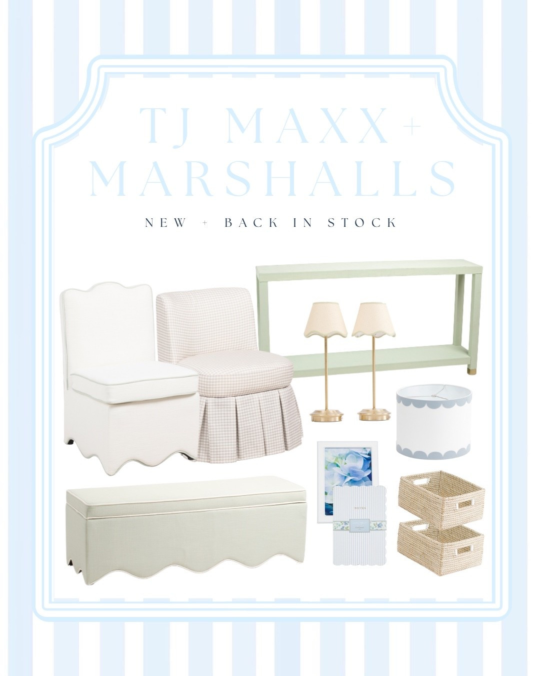 New Southern Coastal Look for Less finds at TJ Maxx & Marshalls! Scalloped notebook and light blue frame would make a great gift!

Light Blue, Green and White

#LTKHome #LTKGiftGuide #LTKFindsUnder100