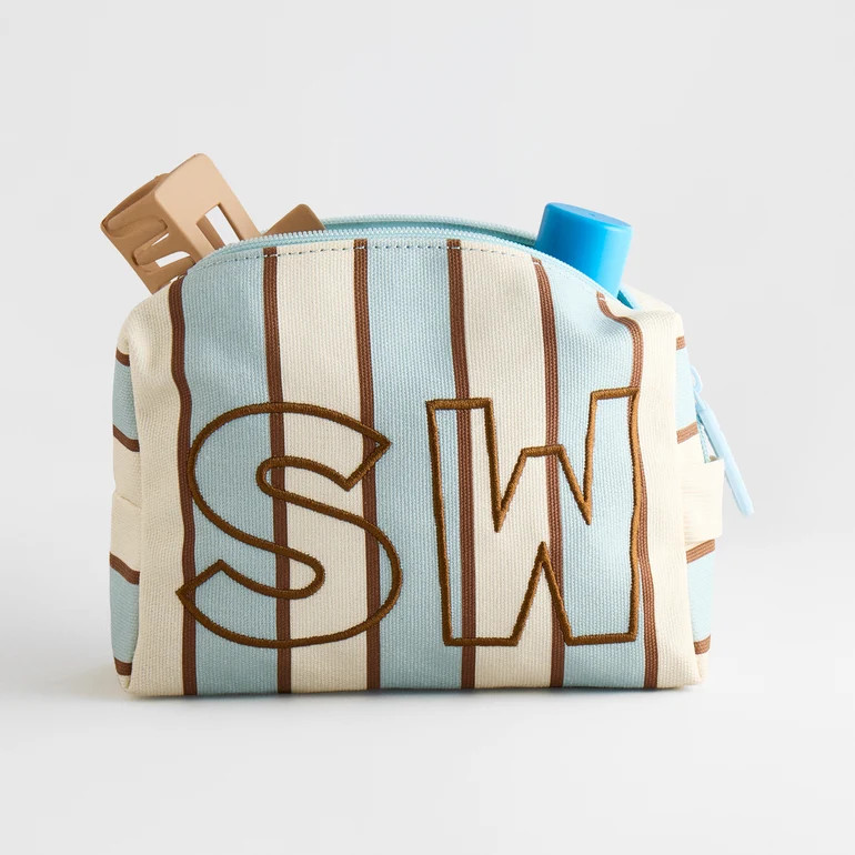 Striped Take It Away Custom Storage Pouch - Driftwood | BaubleBar
