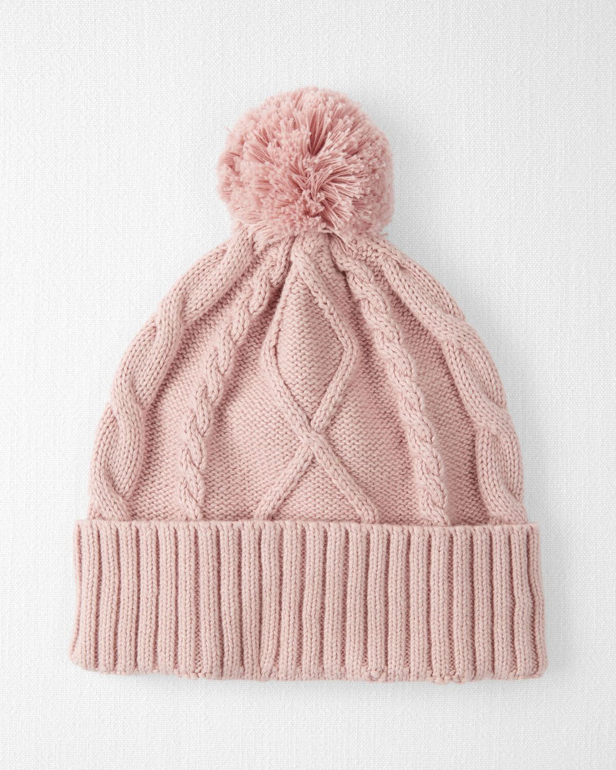 Toddler Organic Cotton Cable Knit Beanie in Perfect Pink - Little Planet | Carter's | Carter's Inc
