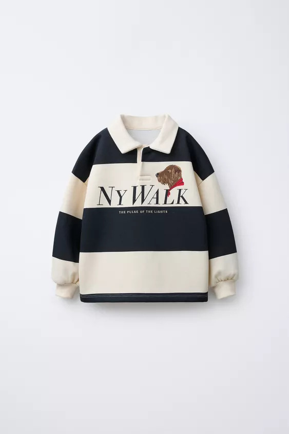 STRIPED DOG PRINT POLO SHIRT | Zara US