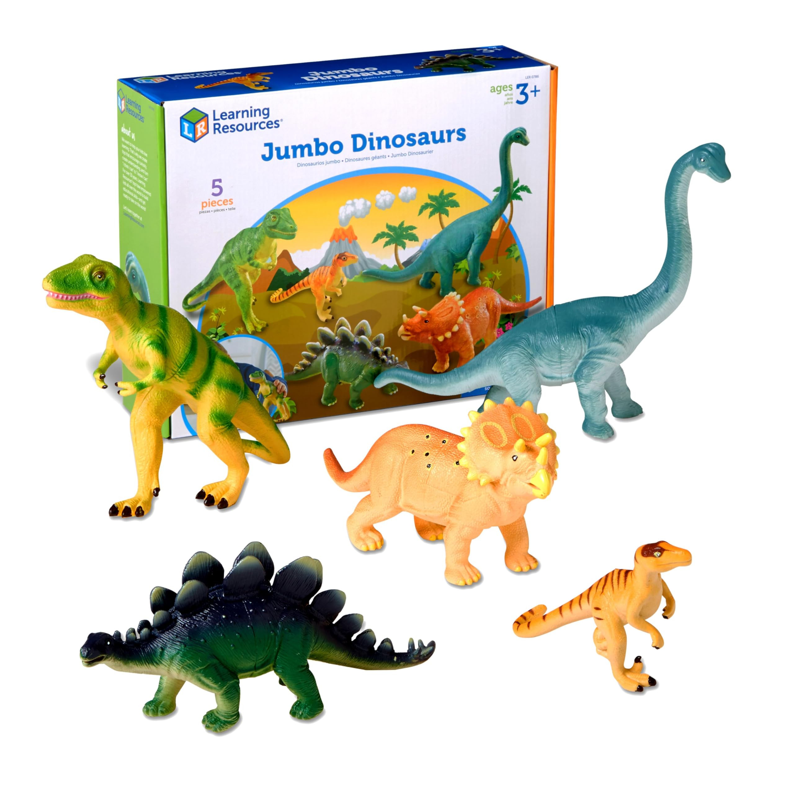 Learning Resources Jumbo Dinosaurs - Toddler Outdoor Toys, Animal Figurines, Montessori, Fine Mot... | Amazon (US)