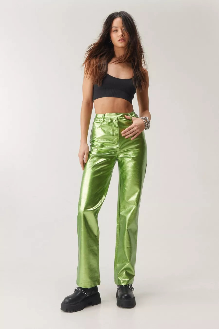 Premium Glitter Faux Leather Pants | Nasty Gal US