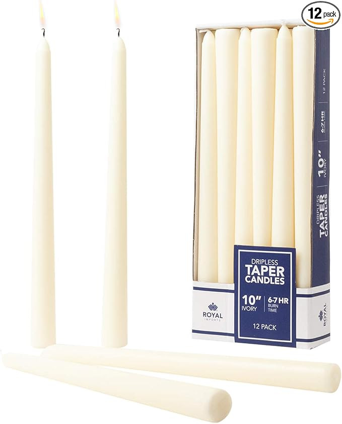 Royal Imports Unscented Taper Candles, Elegant Premium Quality, Dripless & Smokeless, Hand-Dipped... | Amazon (US)