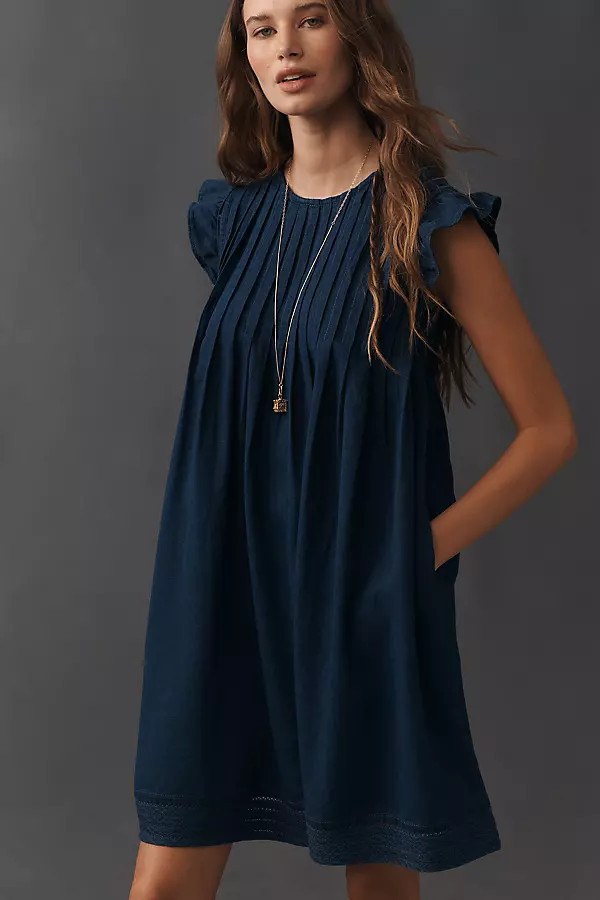 Sleeveless Cotton Pintuck Dress | Anthropologie (US)