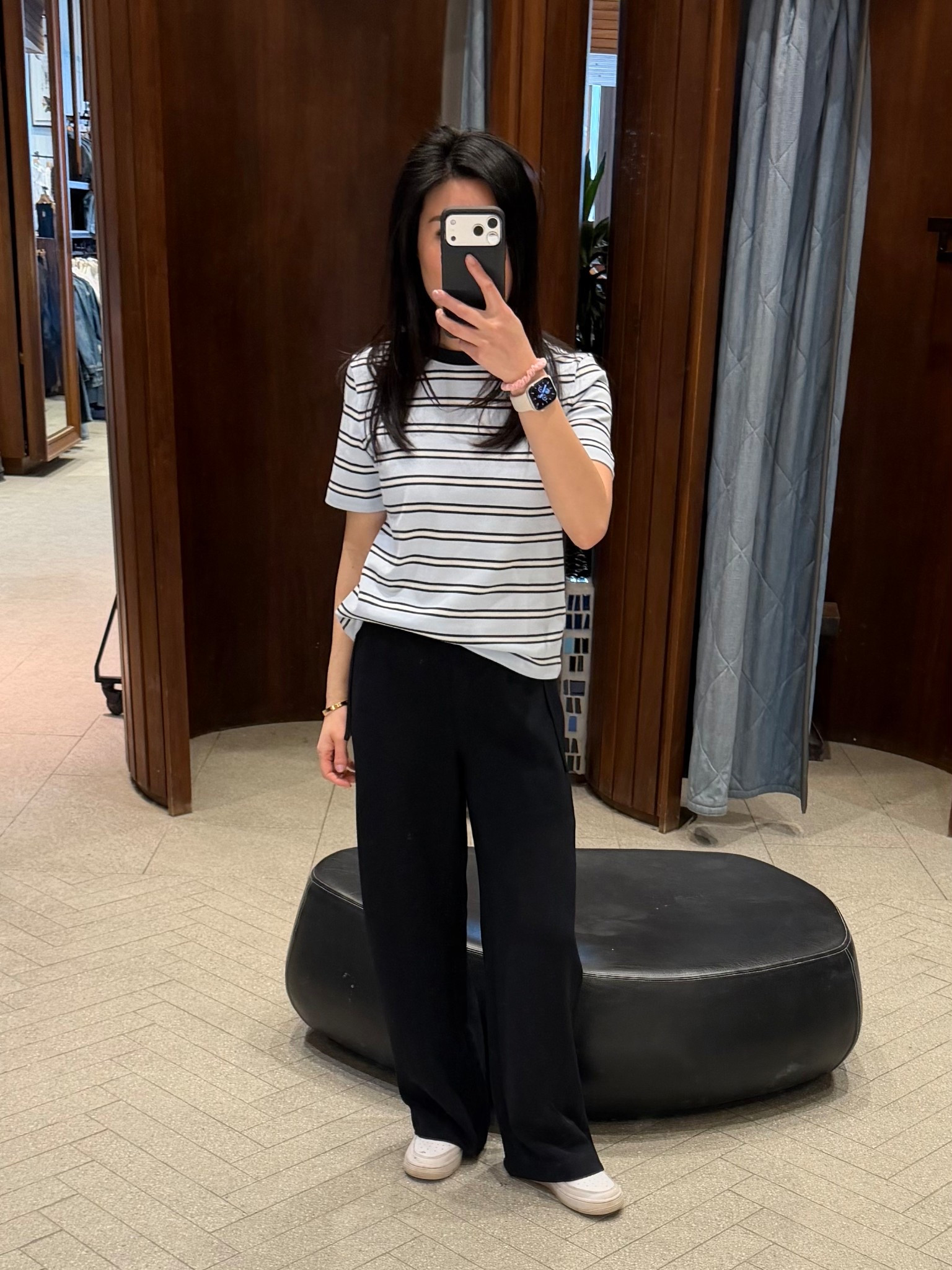 Preppy, casual and comfy outfit for errands and lounging. Pair with a leather jacket and ballet flats for a more put together elevated look.

@Aritzia 

Crepette, striped t shirt, casual outfit, wide leg pants, drawstring pants, flowy pants, comfortably outfit, elevated basics 

#LTKsale #LTKstyletip #LTKshoes