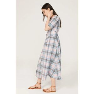 NWT Hill House Womens Spring Plaid Puff Sleeve The Sabrina Midi Dress Size M | Poshmark