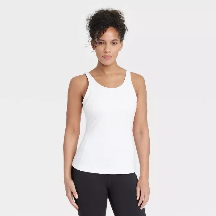 Women's Scoop Back Tank Top with Shelf Bra - All in Motion™ | Target