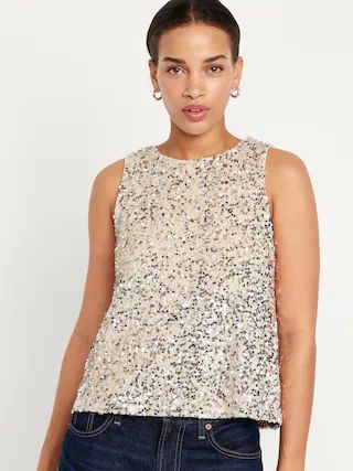 Sleeveless Sequin Swing Top for Women | Old Navy (US)