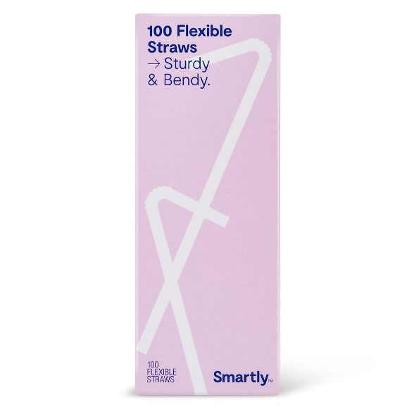 Plastic Straws Disposable Tableware - 100ct - Smartly™ | Target