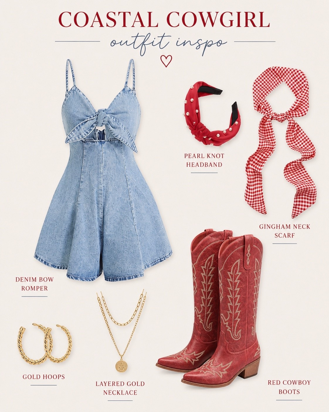 The red cowboy boots are the moment. ❤️ They take this denim look from cute to unforgettable. #redboots #cowboyboots #countryoutfit #countrychic #westernfashion

#LTKootd #LTKMidsize #LTKBeauty