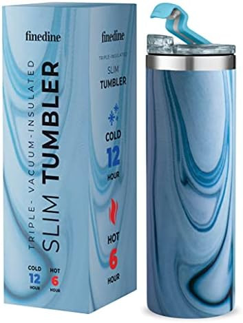 Insulated Skinny Stainless-Steel Tumbler - 18oz Coffee Tumbler with Flip-Top Lid - Travel Coffee ... | Amazon (US)