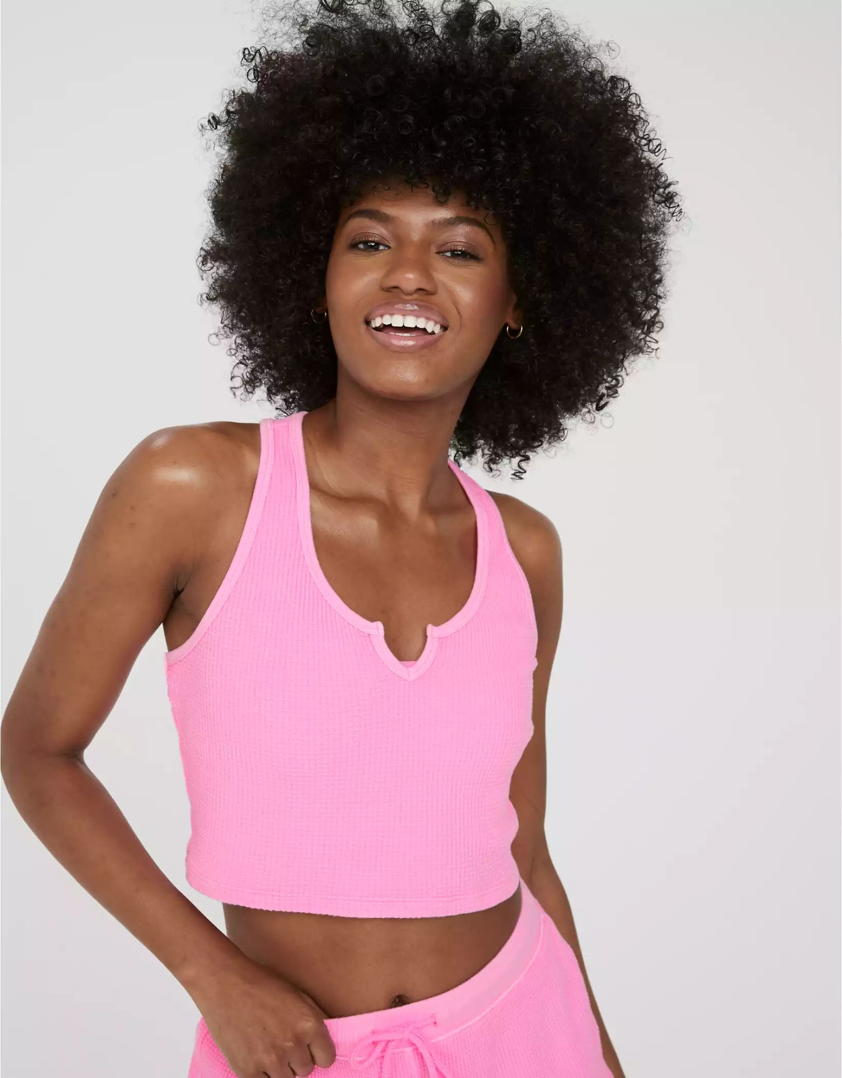 OFFLINE By Aerie WOW! Waffle Cropped Tank | Aerie