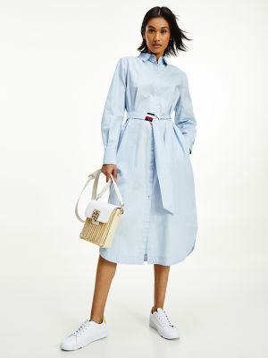 Tommy Hilfiger Women's Solid Midi Shirtdress Breezy Blue - 0 | Tommy Hilfiger (US)