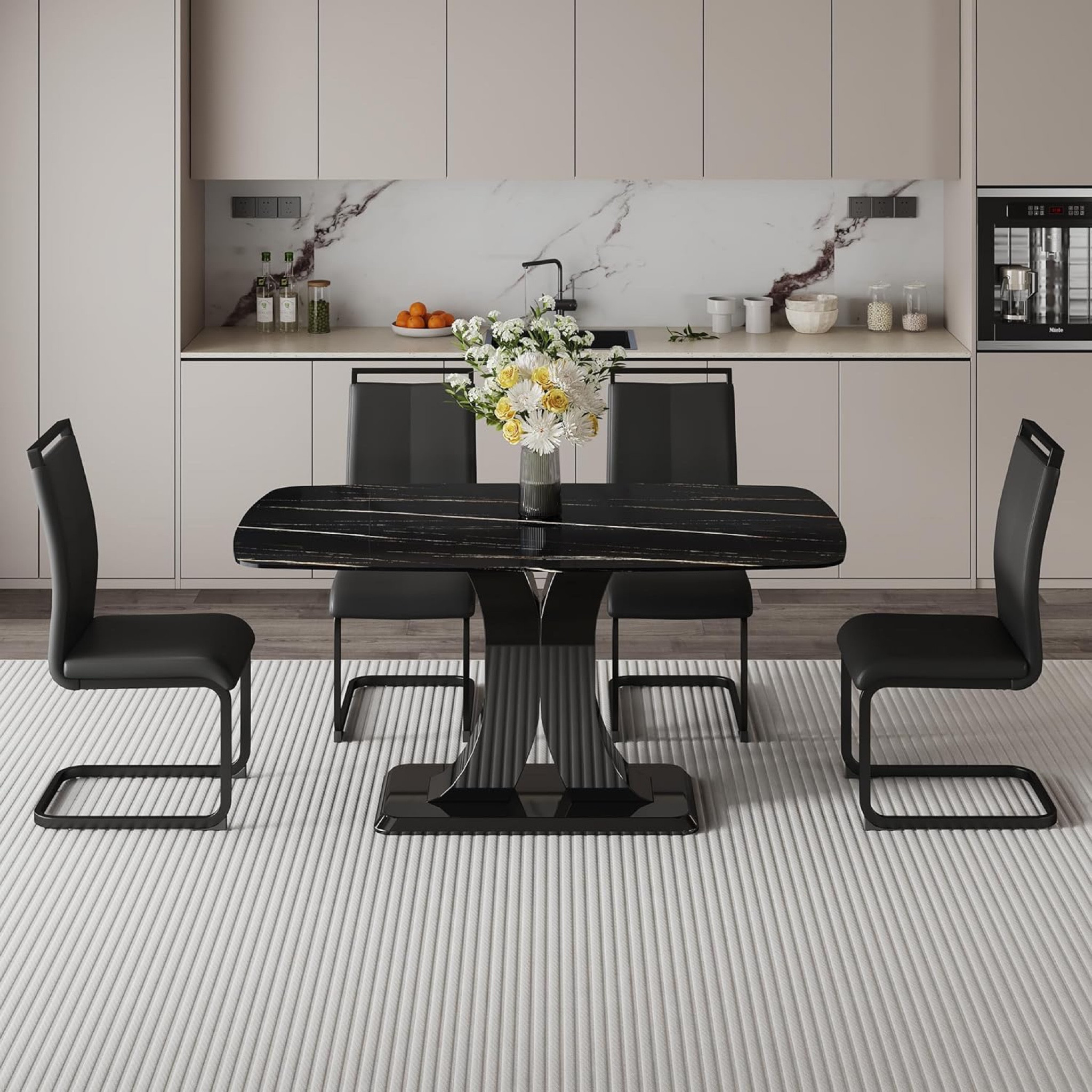 Modern Black Marble Dining Table | Follow my shop for the latest trends 

#LTKstyletip #LTKhome
