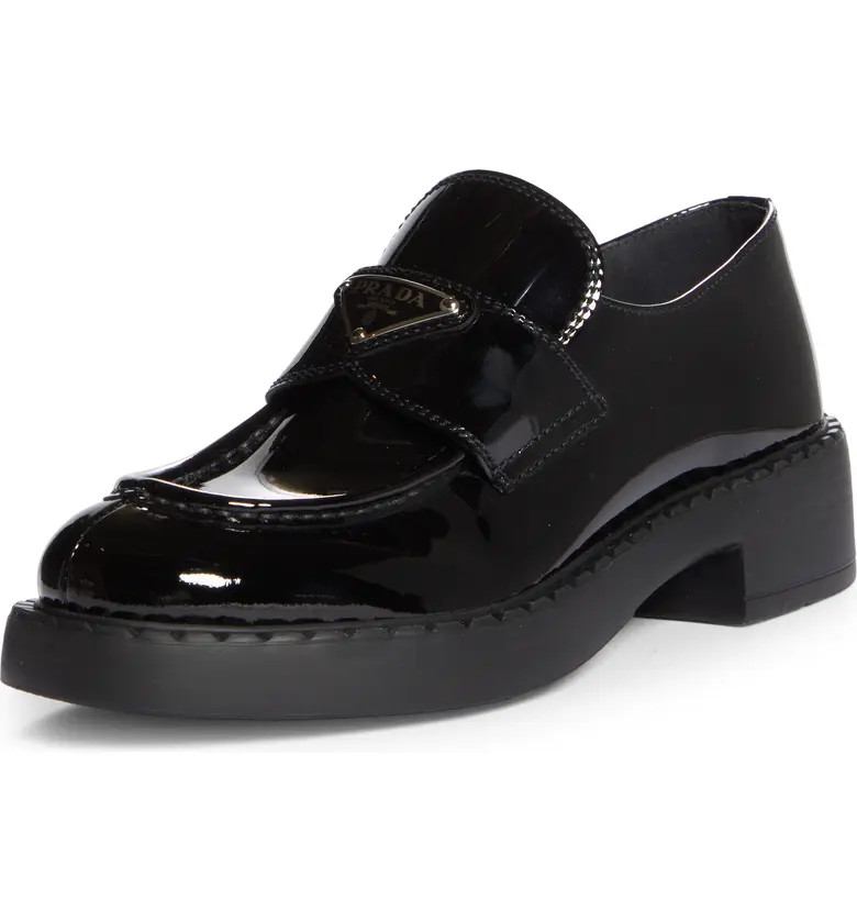 Triangle Logo Patent Leather Loafer | Nordstrom