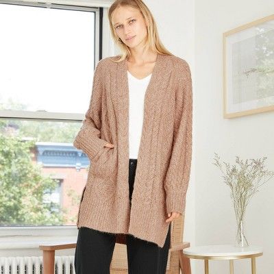 Women's Cable Knit Open-Front Cardigan - A New Day™ | Target