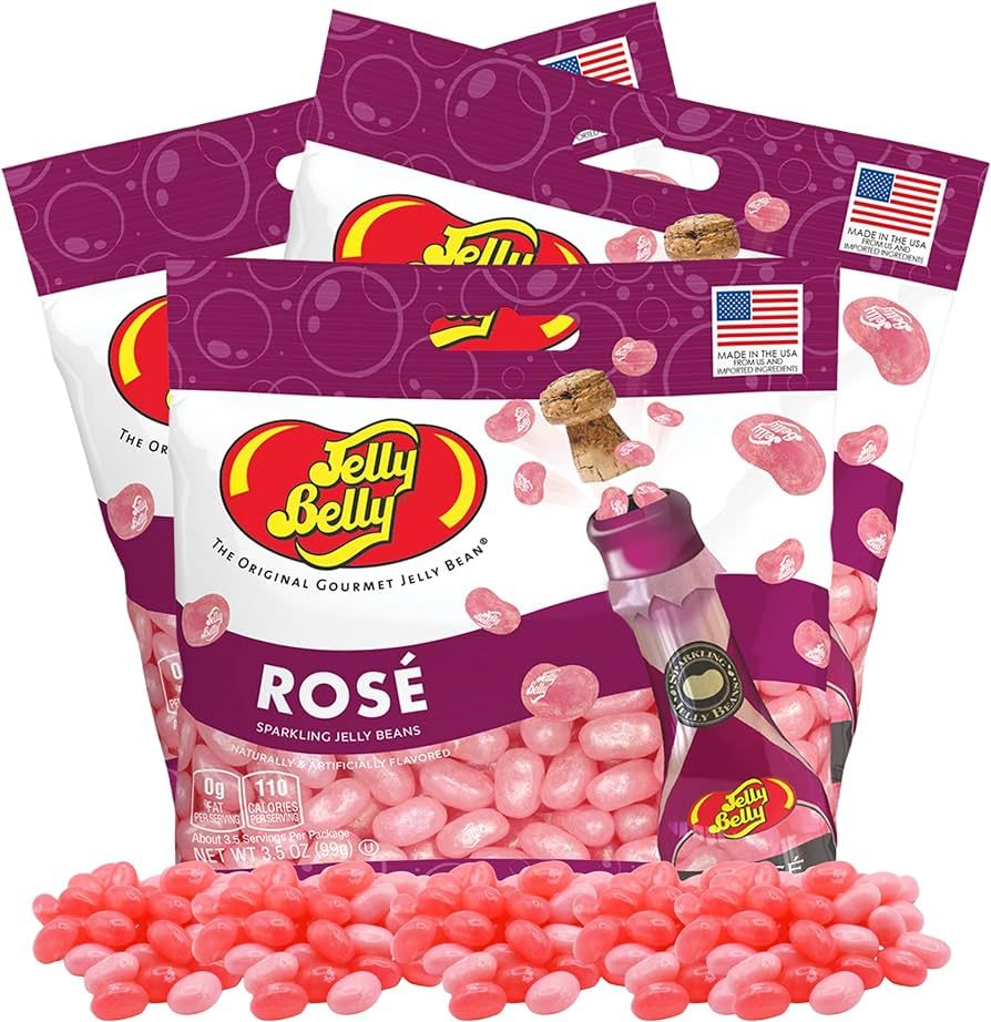 Rose Jelly Bean Candies, Sparkling Wine Non-Alcoholic Candy for Birthday Party Favors and Decorat... | Amazon (US)
