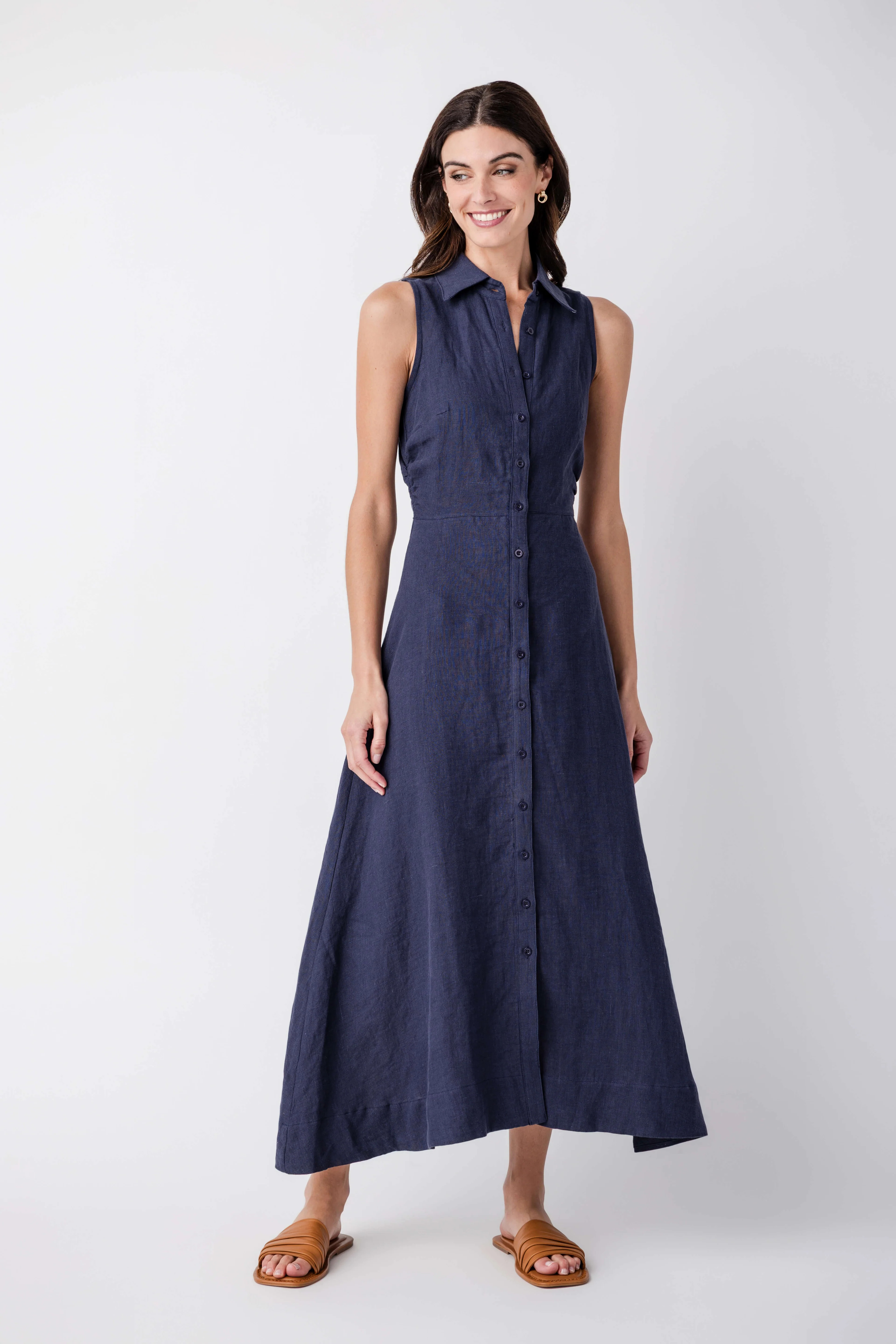Olivaceous Aimme Linen Maxi Dress | Social Threads