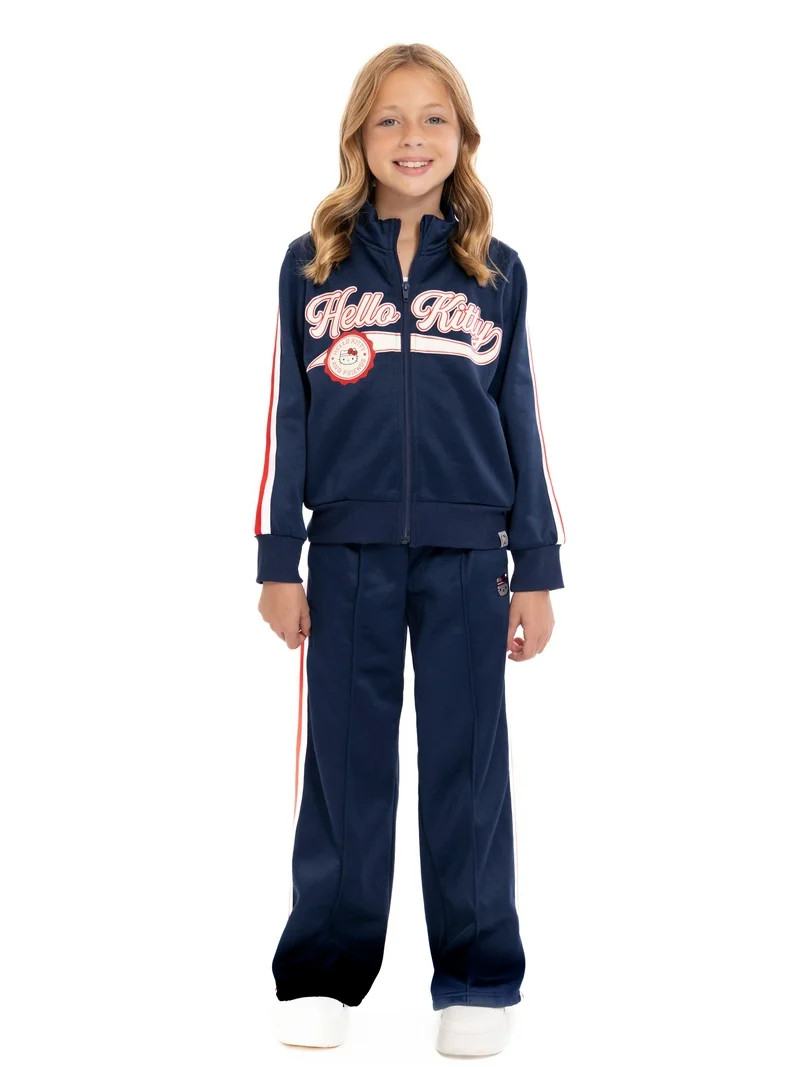 Wonder Nation Hello Kitty Girls Graphic Full-Zip Track Jacket, Sizes 4-18 | Walmart (US)