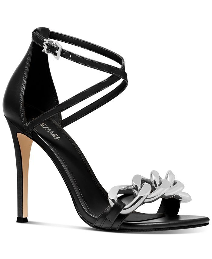 Michael Kors Women's Scarlett Strappy Chain High Heel Dress Sandals & Reviews - Sandals - Shoes -... | Macys (US)
