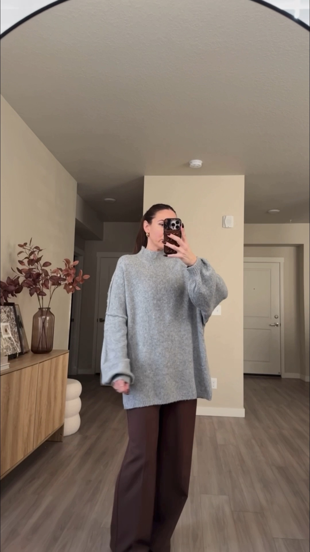 number one trending sweater on amazon right now!!

cozy sweater.  wearing medium.  no need to size up.  it's very oversized. 