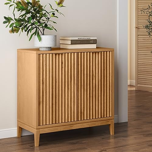 Nathan James Jasper Modern Sideboard, Kitchen Storage Cabinet with Fluted Doors, Accent Storage for Kitchen or Living Room, Warm Pine | Amazon (US)