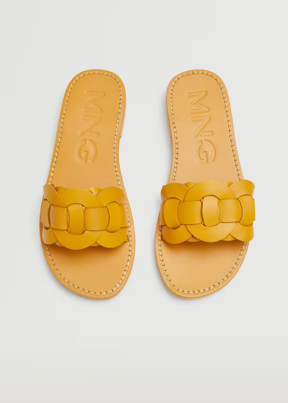 Leather braided sandals -  Women | Mango USA | MANGO (US)