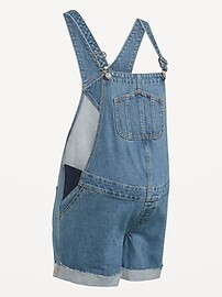 Maternity Side-Panel Slouchy Jean Shortalls -- 5-inch inseam | Old Navy (US)