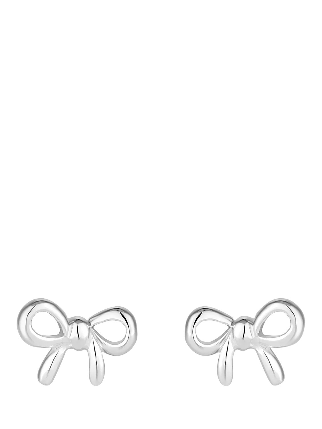 Simply Silver Polished Bow Stud Earrings, Silver | John Lewis (UK)