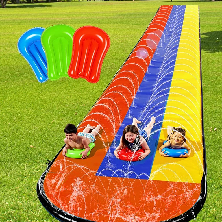ALLJOY 16*7ft Three Water Slide for Adult Kids, Heavy Duty Lawn Water Slide with Sprinkler and 3 ... | Walmart (US)