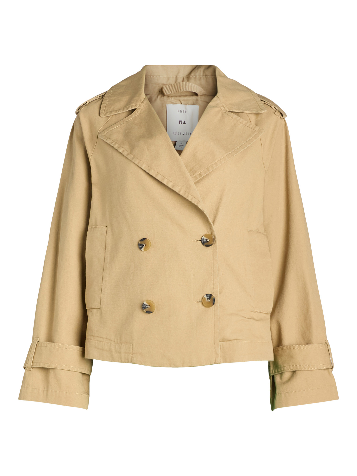 Free Assembly Women's Cropped Trench Coat, Sizes XS-XXL - Walmart.com | Walmart (US)