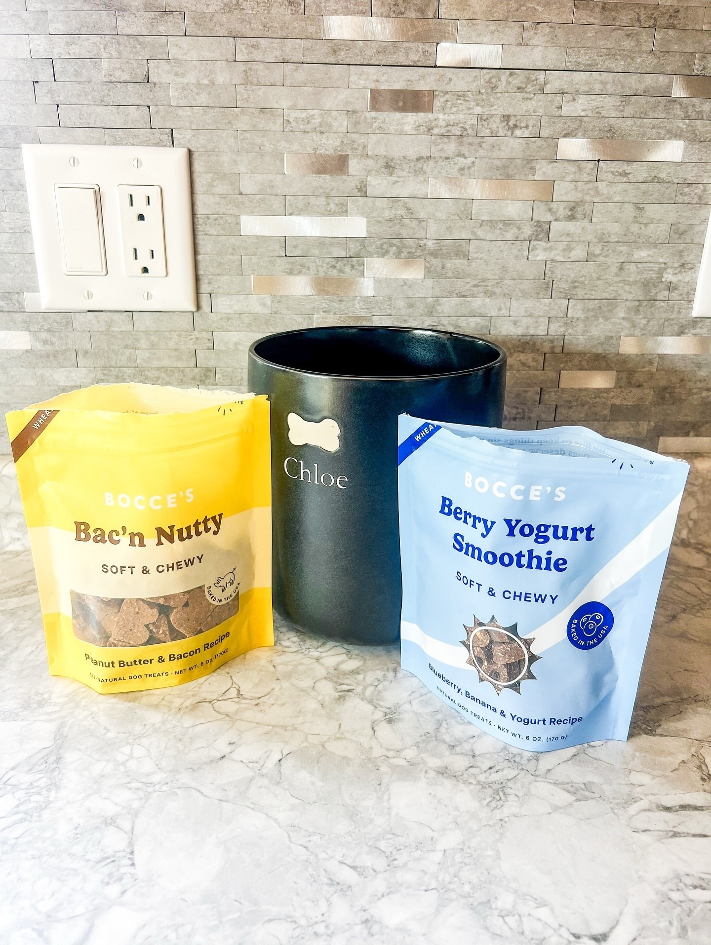 Sunday snackies! Chloe-approved treat time with @boccesbakery 🍪

PS: how cute is this personalized treat jar?! @potterybarn 
.
.
.
.
.
#DogMomLife #BoccesBakery #DogTreats #SundaySnacks #DogLovers #PupApproved #SpoiledDog #DogMomCommunity #PetLovers #DogLife #DogDaily #CuteDogsOfInstagram #PuppyLove #DogObsessed #CavachonLife #DoggoVibes #PetCare #DogParents #PetLifestyle #FurryFriends #DogMomThings #DogsOfInsta #PetInfluencer #DogGram #SundayVibes #DogTreatTime #DogTreatJar #GoodDog #PupSnacks #happypup

#LTKPets